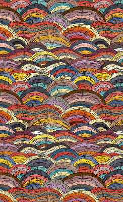 Store fenêtre intérieur vagues et demi-cercles