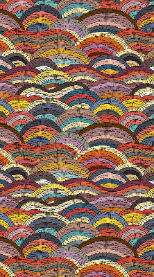Store fenêtre intérieur vagues et demi-cercles
