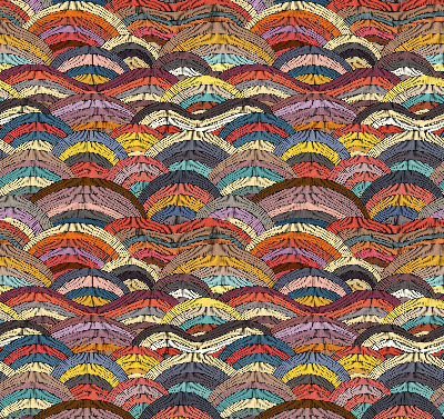 Store fenêtre intérieur vagues et demi-cercles