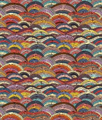 Store fenêtre intérieur vagues et demi-cercles