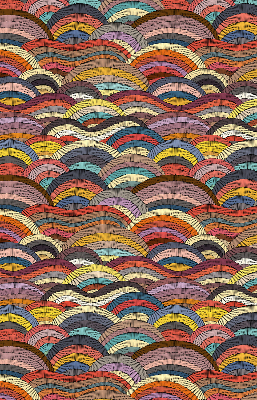 Store fenêtre intérieur vagues et demi-cercles