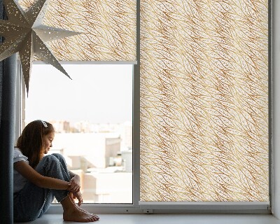 Store fenêtre intérieur avec feuilles dorées
