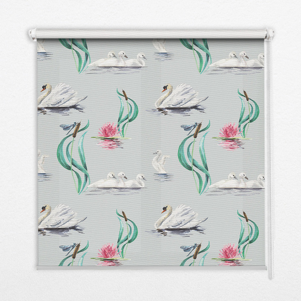 Store occultant fenêtre avec motif de cygnes et de canards