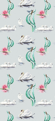 Store occultant fenêtre avec motif de cygnes et de canards