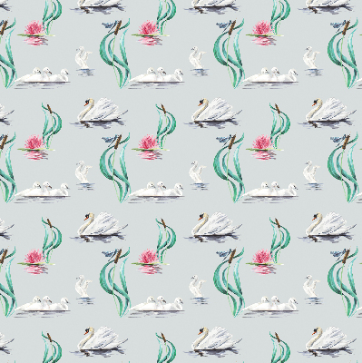 Store occultant fenêtre avec motif de cygnes et de canards