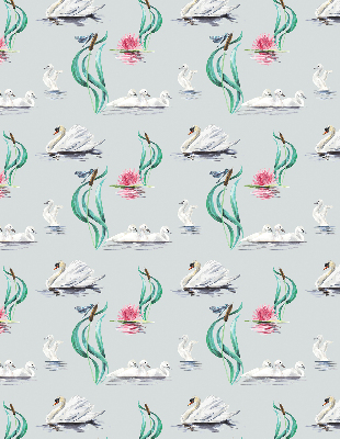 Store occultant fenêtre avec motif de cygnes et de canards