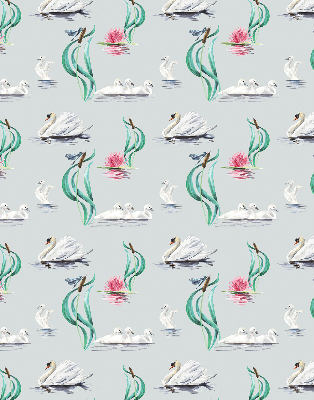 Store occultant fenêtre avec motif de cygnes et de canards