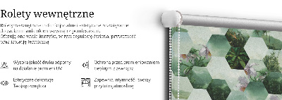 Store fenêtre intérieur à motifs d'hexagones verts