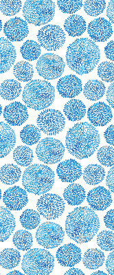 Store enrouleur occultant cercles de pétales bleus