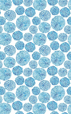 Store enrouleur occultant cercles de pétales bleus