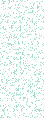 Store fenêtre intérieur en feuilles turquoise