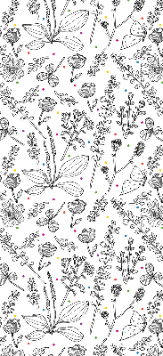 Store fenêtre intérieur avec plantes dessinées