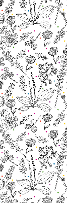 Store fenêtre intérieur avec plantes dessinées