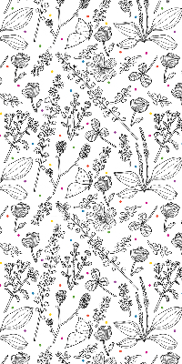 Store fenêtre intérieur avec plantes dessinées