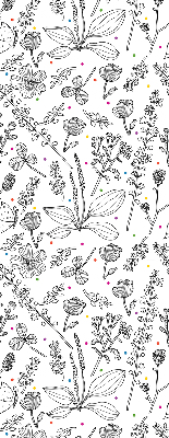 Store fenêtre intérieur avec plantes dessinées