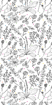 Store fenêtre intérieur avec plantes dessinées