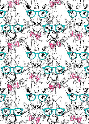 Store occultant fenêtre girafe à lunettes