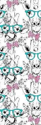 Store occultant fenêtre girafe à lunettes