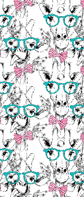 Store occultant fenêtre girafe à lunettes