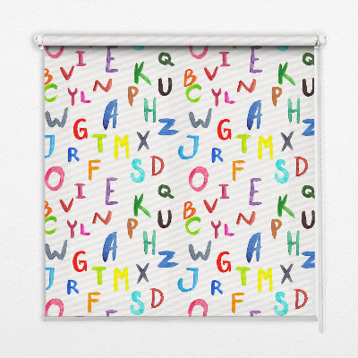 Store fenêtre intérieur avec lettres colorées
