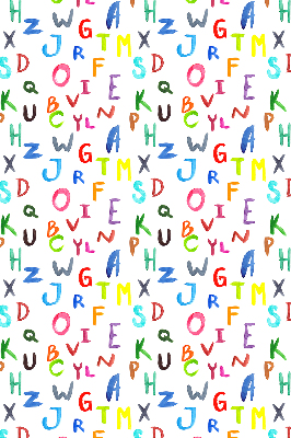 Store fenêtre intérieur avec lettres colorées