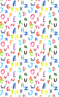 Store fenêtre intérieur avec lettres colorées