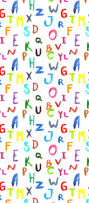 Store fenêtre intérieur avec lettres colorées