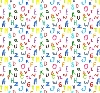 Store fenêtre intérieur avec lettres colorées