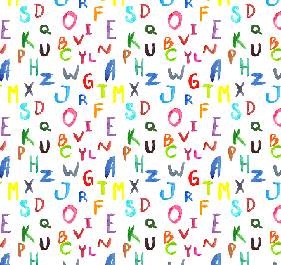 Store fenêtre intérieur avec lettres colorées