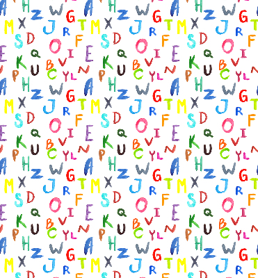Store fenêtre intérieur avec lettres colorées
