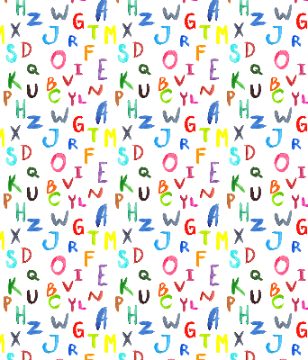 Store fenêtre intérieur avec lettres colorées