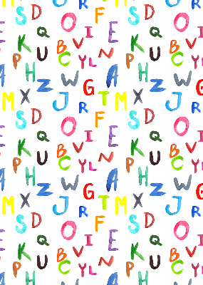 Store fenêtre intérieur avec lettres colorées