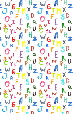 Store fenêtre intérieur avec lettres colorées