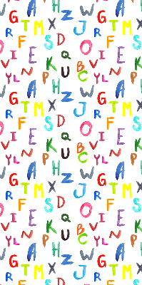 Store fenêtre intérieur avec lettres colorées