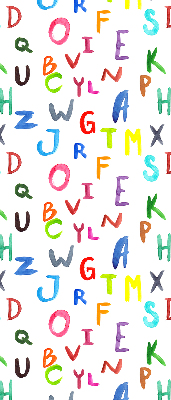 Store fenêtre intérieur avec lettres colorées