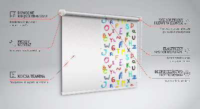 Store fenêtre intérieur avec lettres colorées