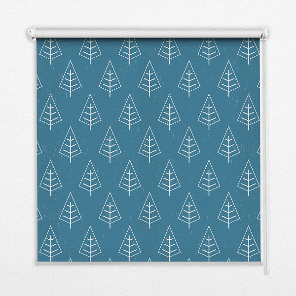 Store occultant fenetre avec motif arbres sous la pluie