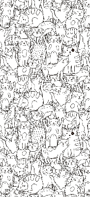Store enrouleur occultant avec motif de chats dessinés
