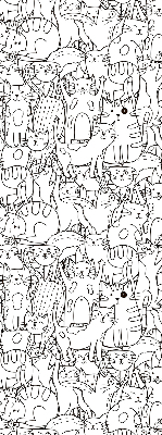 Store enrouleur occultant avec motif de chats dessinés