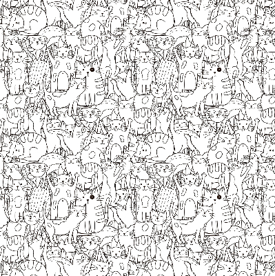 Store enrouleur occultant avec motif de chats dessinés