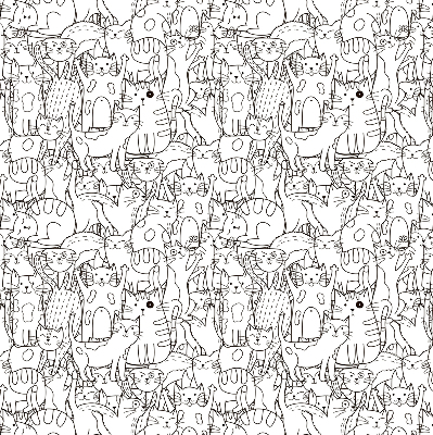 Store enrouleur occultant avec motif de chats dessinés