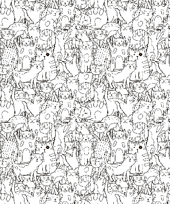 Store enrouleur occultant avec motif de chats dessinés