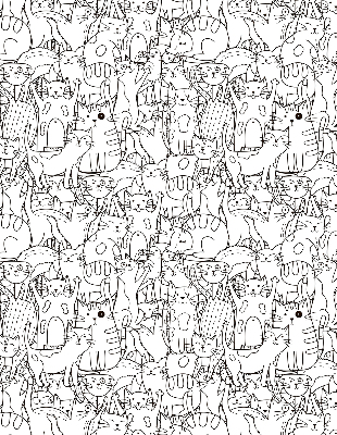 Store enrouleur occultant avec motif de chats dessinés