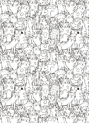 Store enrouleur occultant avec motif de chats dessinés