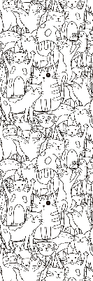 Store enrouleur occultant avec motif de chats dessinés