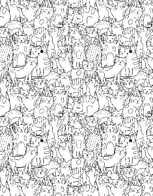 Store enrouleur occultant avec motif de chats dessinés