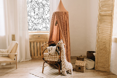 Store enrouleur occultant avec motif de chats dessinés