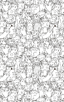 Store enrouleur occultant avec motif de chats dessinés