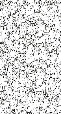 Store enrouleur occultant avec motif de chats dessinés