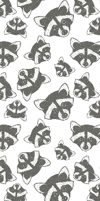 Store occultant fenetre avec motif de ratons laveurs dessinés